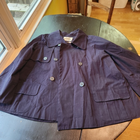 Navy cropped jacket - Picture 1 of 5